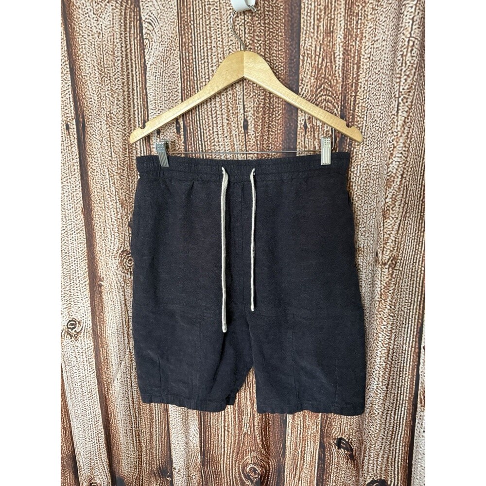 Kidoriman Mens Blue Cotton/Linen Relaxed Shorts w/ Drawstring Size Large